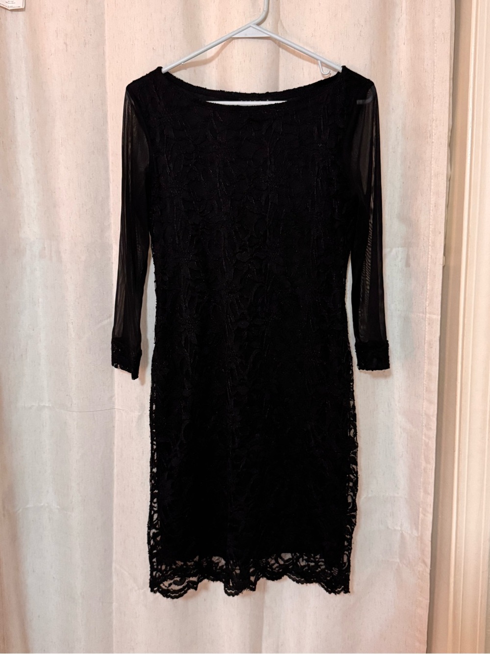 Tiana B. Black Lace Long Sleeve Sheath Dress